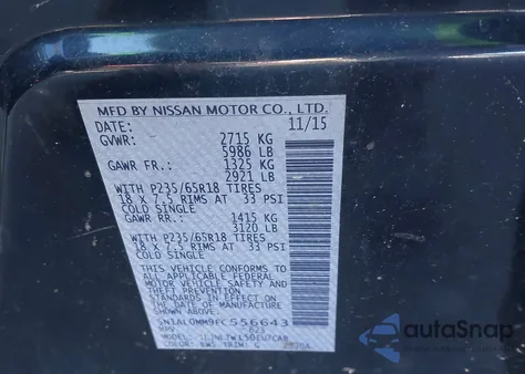 2015 Infiniti Qx60 из США, поврежденный, VIN 5N1AL0MM9FC556643